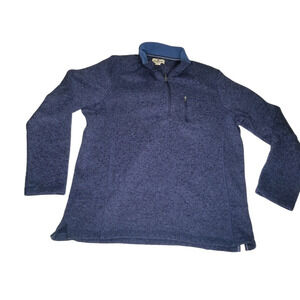 Woolrich 1/4 Zip Fleece Mens Large Blue Outdoors Pullover Casual Hiking Sweater